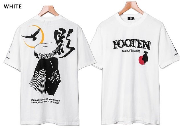 旅鴉三度笠半袖Tシャツ◆LIN ホワイト XXLサイズ AL-75802 和柄 和風 風来坊 フーテン拍卖