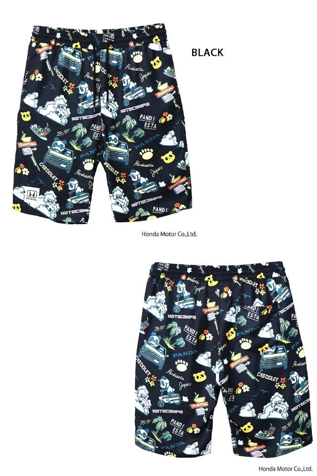 HONDA×PANDIESTA シティとモトコンポ ショートパンツ◆PANDIESTA JAPAN ブラック XLサイズ 585511 パンディエスタジャパン パンダ ホンダ拍卖