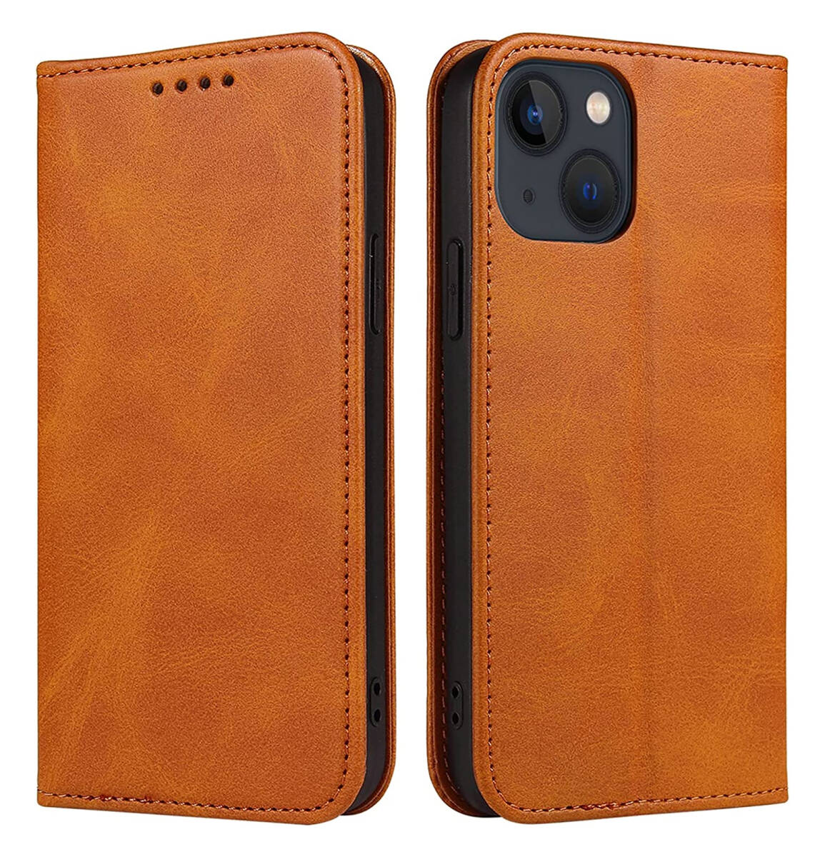 iPhone13ケース 手帳型 レザー 耐衝撃 軽量 着脱しやすい 放熱性 マグネット式 カード収納 スタンド機能 カーキ ay595拍卖