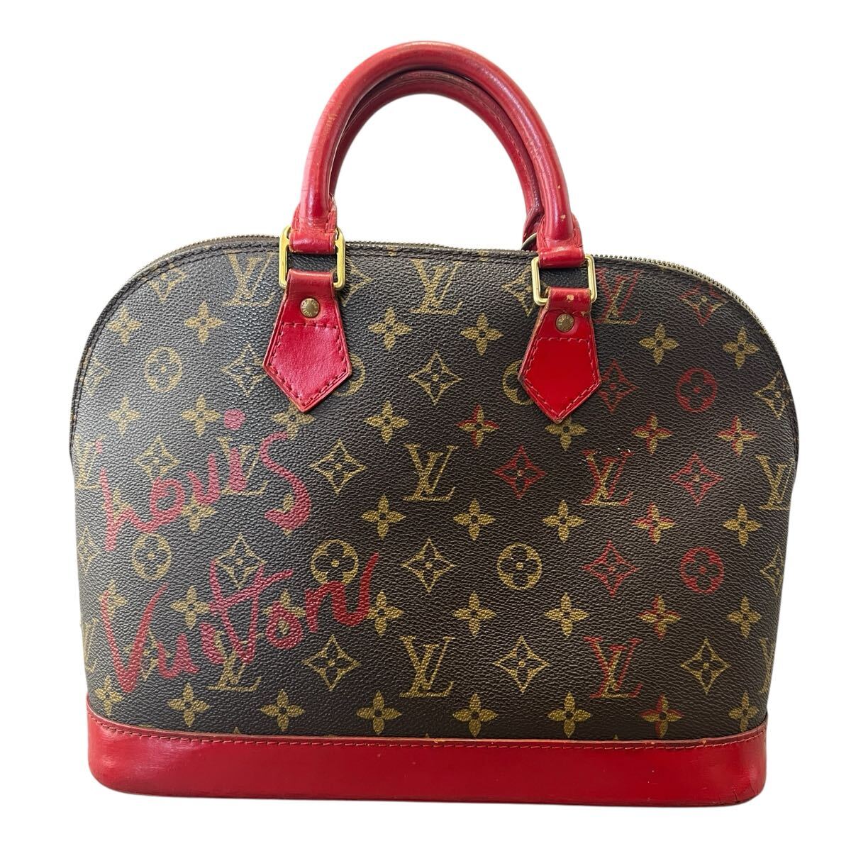 LOUIS VUITTON ルイ ヴィトン アルマ バレンタイン限定 グラフィティ ハートロゴ ショルダーバッグ ハンドバッグ モノグラム ゴールド金具 拍卖