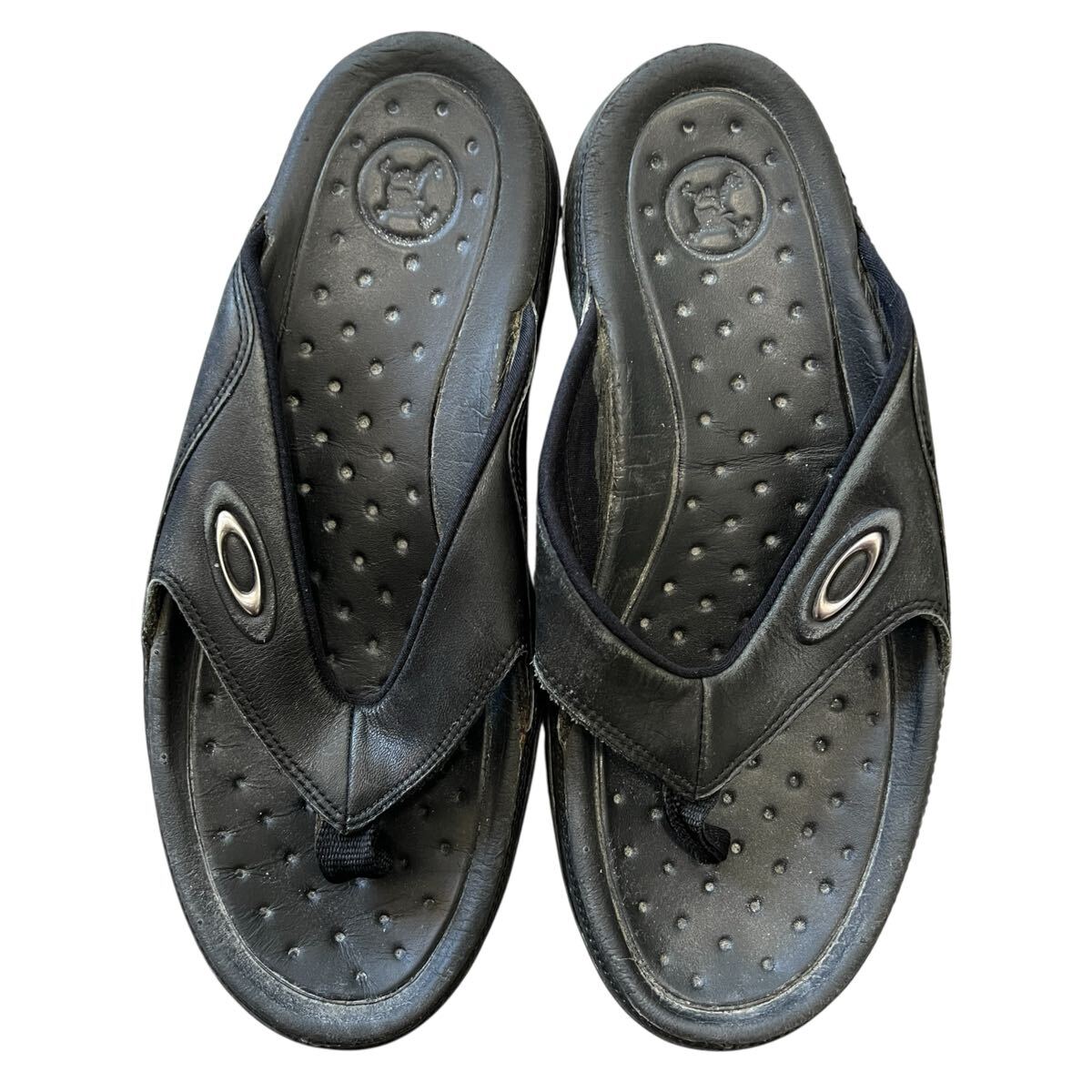 OAKLEY オークリー ヴィンテージ レザー スライドサンダル ブラック UK9 28cm拍卖