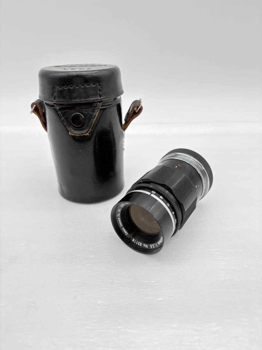 【レア】Canon マウントレンズ レンジファインダー 100mm 1:3.5 カメラ ケース付き 当時物 アンティーク ビンテージ ヴィンテージ 拍卖