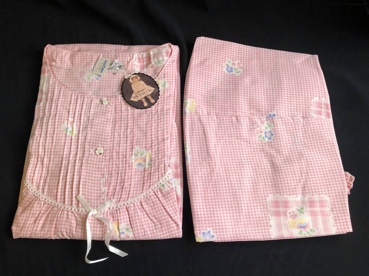 新品・タグ付き レディース パジャマ レナウン VSSARETTE 綿100% 長袖・長ズボン M 昭和レトロ拍卖