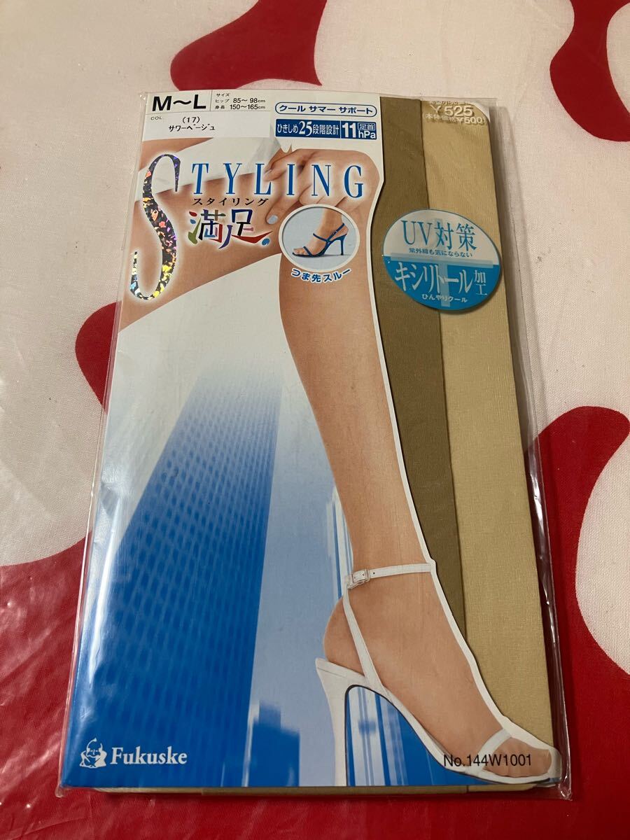 fukuske styling満足 クール サマー サポート UV対策 サワーベージュ パンティストッキング つま先スルー 福助 パンスト panty stocking拍卖