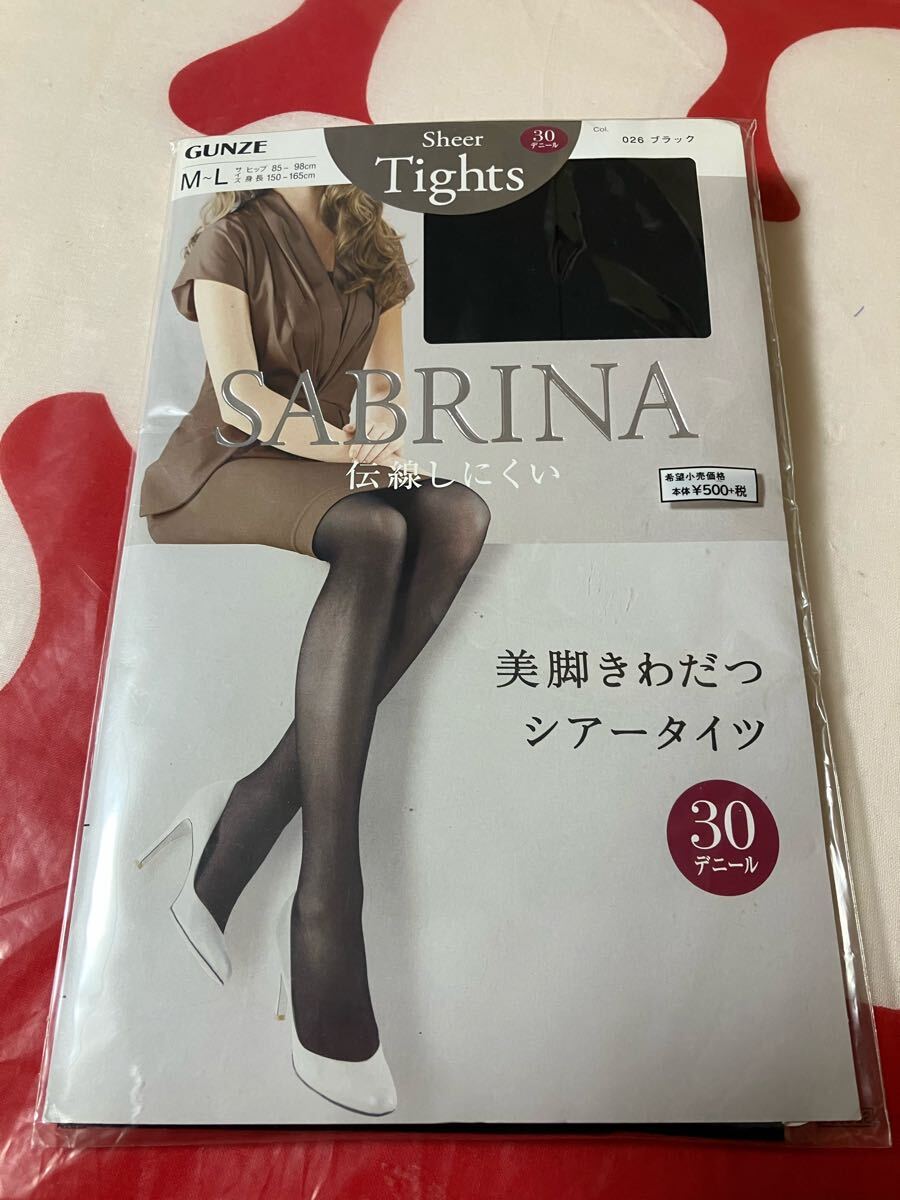 gunze sabrina 伝線しにくい シアータイツ 30デニール ブラック 美脚きわだつ グンゼ サブリナ sheer tights 黒 ほどよく透ける UV対策拍卖