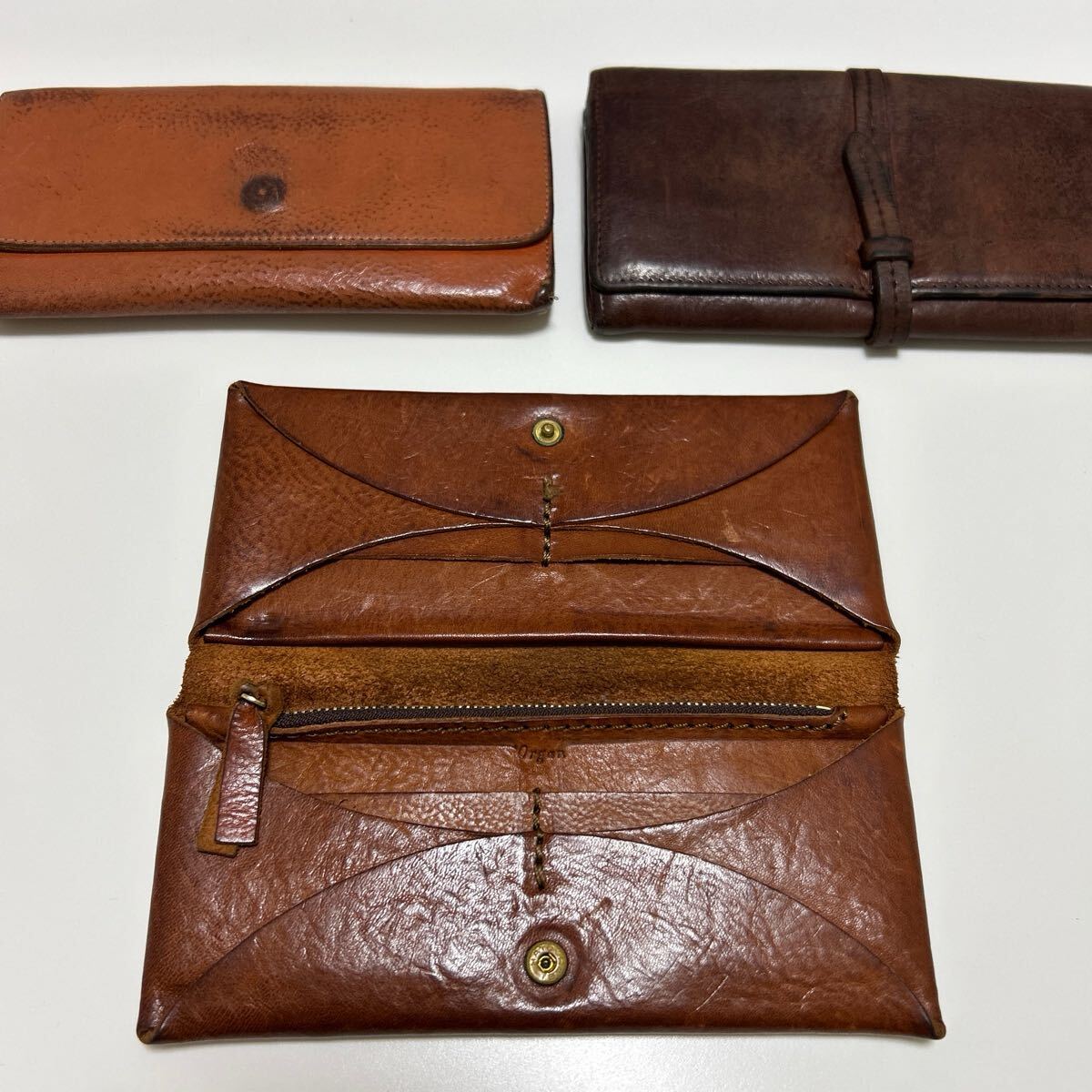◆ブラウン系 本革 長財布 3点SET◆ IL BISONTE イルビゾンテ genten ゲンテン Organ オルガン 正規品保証 【送料無料】0718拍卖