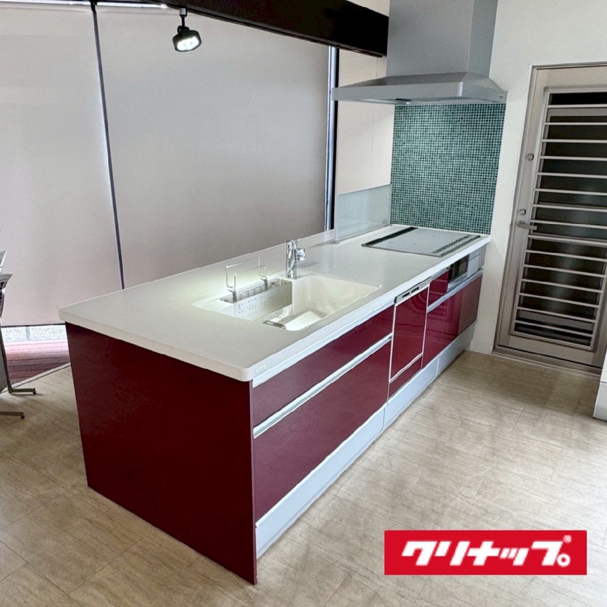 モデルルーム展示品 クリナップ システムキッチン レンジフード 食洗機 IHコンロ W2600×D980×H860mm ★引き取り限定★ /D0908拍卖
