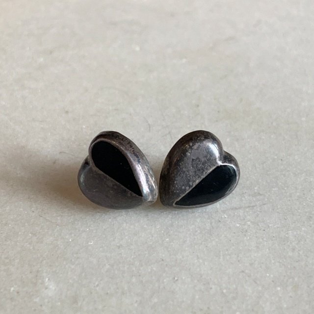 【1.1㎝】925刻印 メキシコ ハート型 シルバー スタッドピアス■ビンテージ アンティーク レディース アクセサリー メキシカンシルバー拍卖