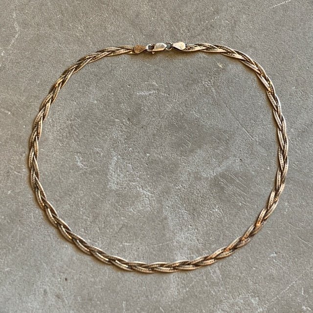 【41㎝】イタリア製 925刻印 シルバー チョーカー ネックレス■ビンテージ アンティーク アクセサリー レディース No.1拍卖