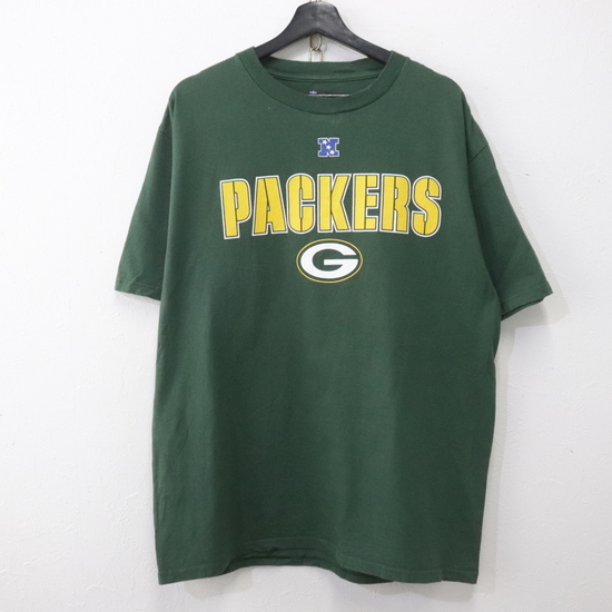 Z510 2000年代製 NFL パッカーズ PACKERS 半袖プリントTシャツ■00s 表記Lサイズ グリーン アメカジ ストリート 古着 古着卸 90s拍卖