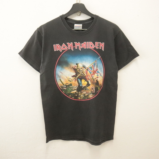 S729 2000年代製 Hanes ヘインズ 半袖プリントTシャツ■00s 表記Sサイズ 黒 ロック バンド アイアンメイデン IRONMAIDEN アメカジ 古着 90s拍卖