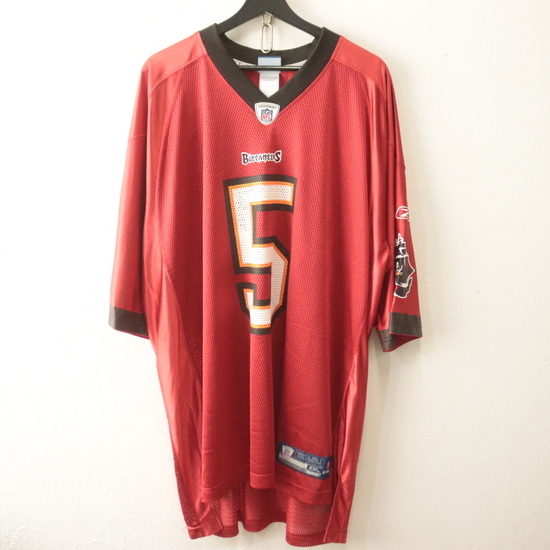 S790 2000年代製 REEBOK リーボック NFL バッカニアーズ メッシュ フットボールTシャツ■00s 表記2XLサイズ 赤 レッド アメカジ ストリート拍卖