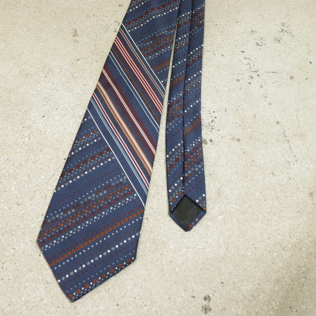 NT840 80sビンテージ J.C.Penny ネクタイ■1980年代製 ネイビー 紺 ストライプ ポリエステル アンティーク 雑貨 アクセサリー 古着拍卖