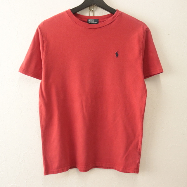 B770 90sビンテージ ラルフローレン 半袖Tシャツ■1990年代製 表記Lサイズ レッド 赤 アメカジ ストリート 古着 激安 古着卸 希少拍卖