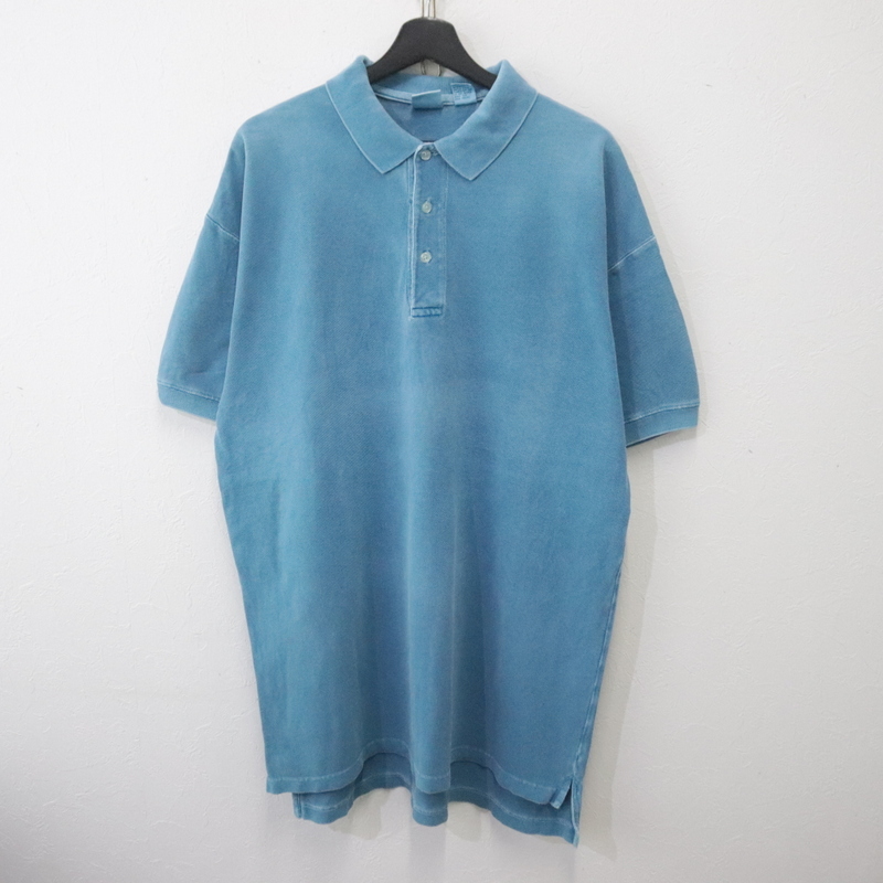 d661 90sビンテージ 半袖ポロシャツ■1990年代製 表記Lサイズ ブルー カノコ アメカジ ストリート 古着 激安 古着卸 ヴィンテージ 80s 70s拍卖