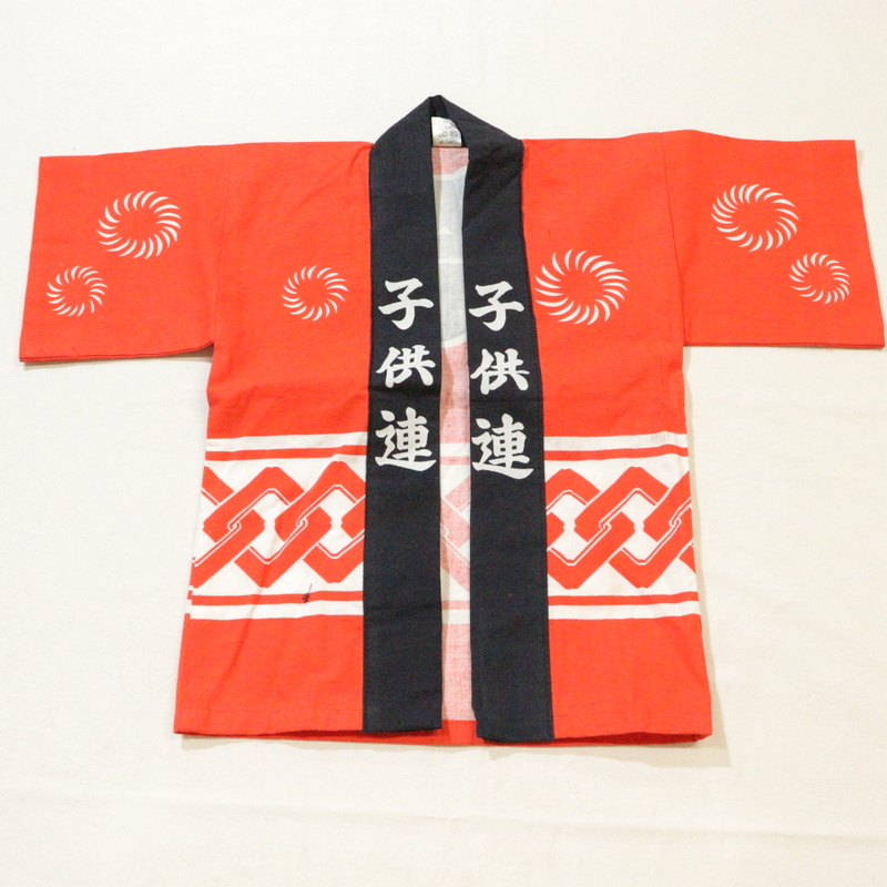 KD449 キッズ 子供服 2000年代製 子供連 ハッピジャケット■00s 赤 レッド アメカジ ストリート サイケ アンティーク 古着卸 激安 Y2K 90s拍卖