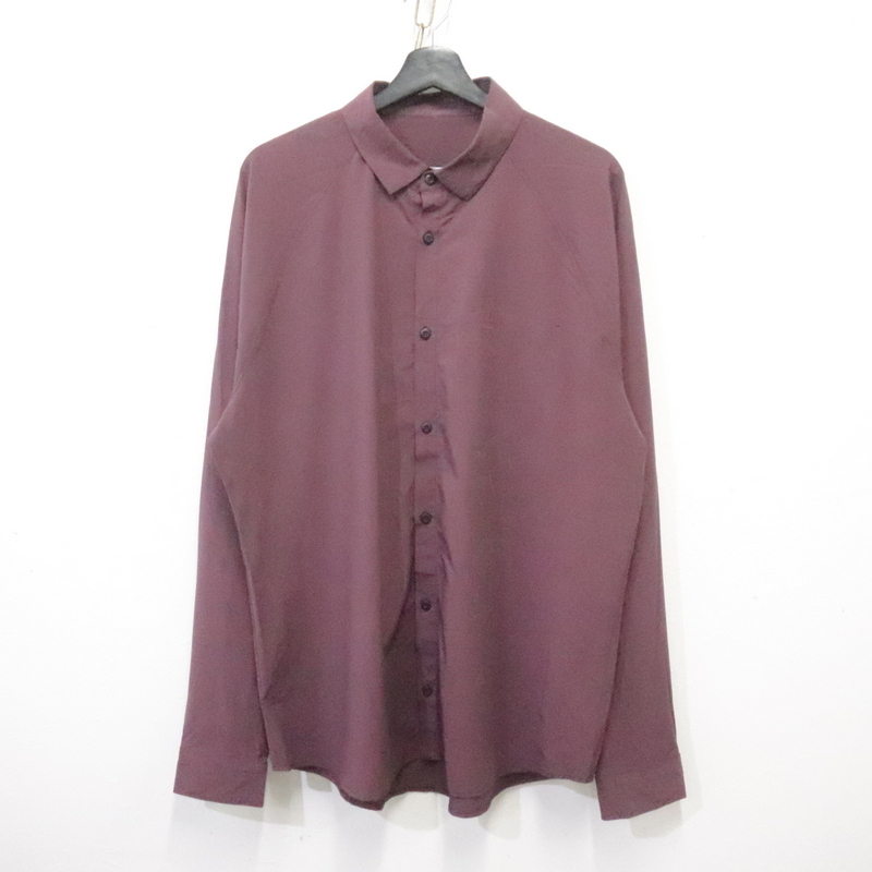 E613 2000年代製 長袖シャツ■00s 約XLサイズ エンジ ワーク ポリエステル ストレッチ アメカジ ストリート 古着卸 古着 激安 希少 90s 80s拍卖