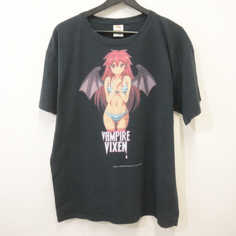 K680 2000年代製 フルーツオブザルーム 半袖プリントTシャツ■00s 表記Lサイズ ブラック 黒 VAMPIREVIXEN アメカジ ストリート 古着 激安拍卖