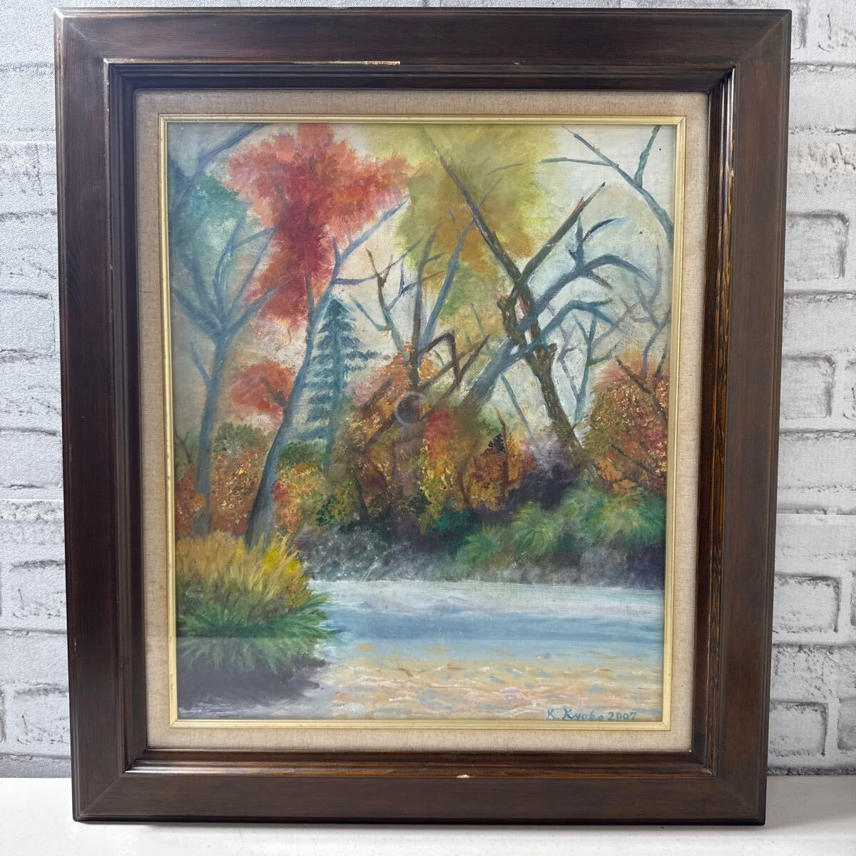 油彩画 油彩 額装 絵画 油絵 風景 風景画拍卖