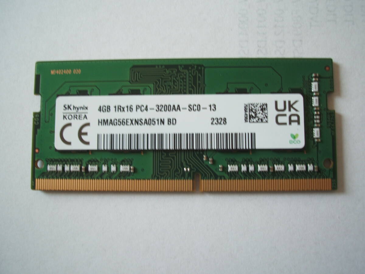 PC4-3200AA-SCO-14 4GB メモリー基板 新品ノートPCからの取外し品拍卖