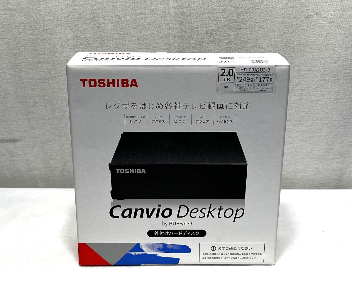 ▽TOSHIBA 外付けハードディスク Canvio Desktop by BUFFALO 2.0TB HD-TDA2U3-B 未使用▽013362拍卖