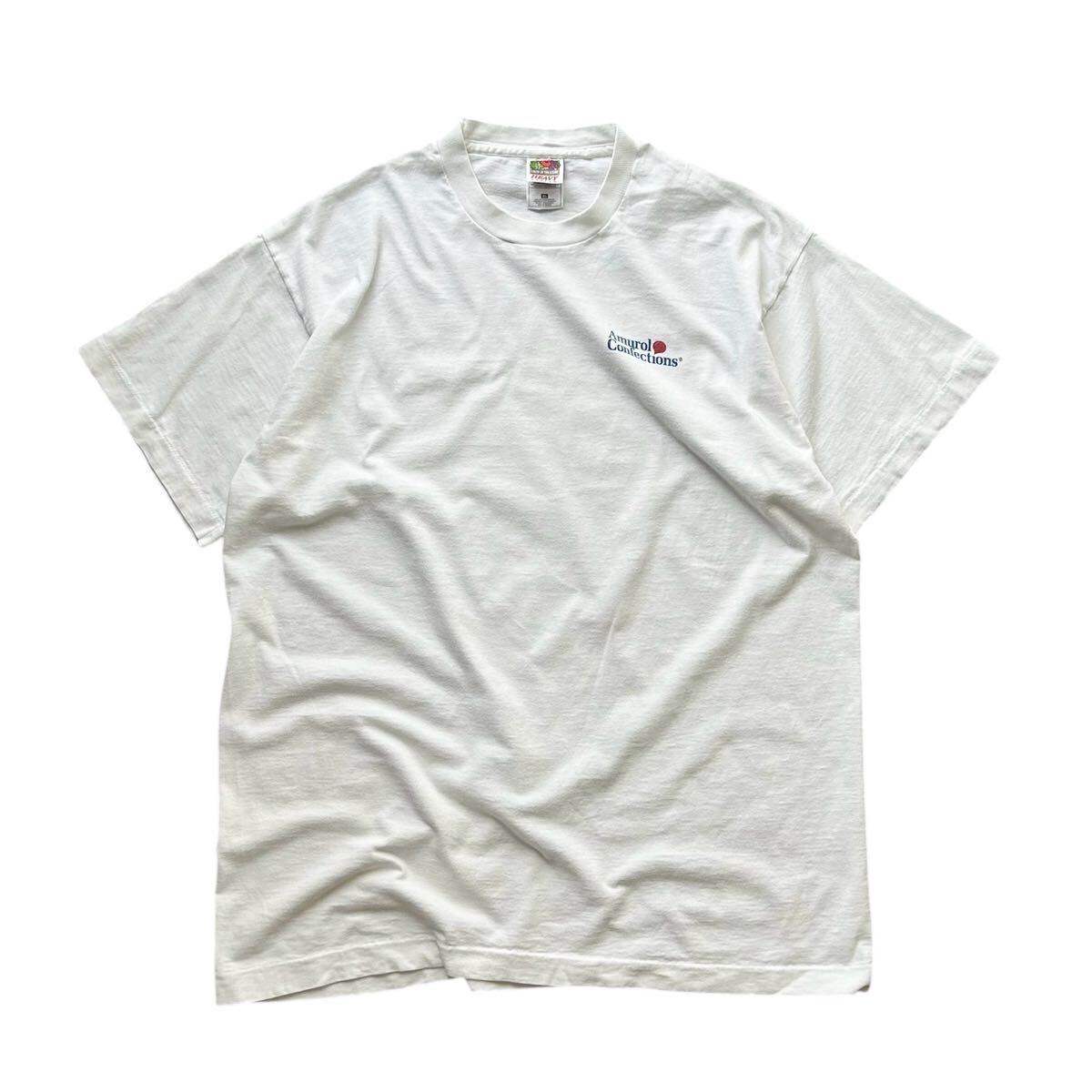 90’s FRUIT OF THE LOOM フルーツオブザルーム Tシャツ XLサイズ ホワイト 白色 ヴィンテージ シングルステッチ 企業プリント 風船ガム 拍卖