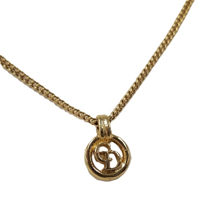 Christian Dior ネックレス ロゴモチーフ メッキ ゴールド拍卖