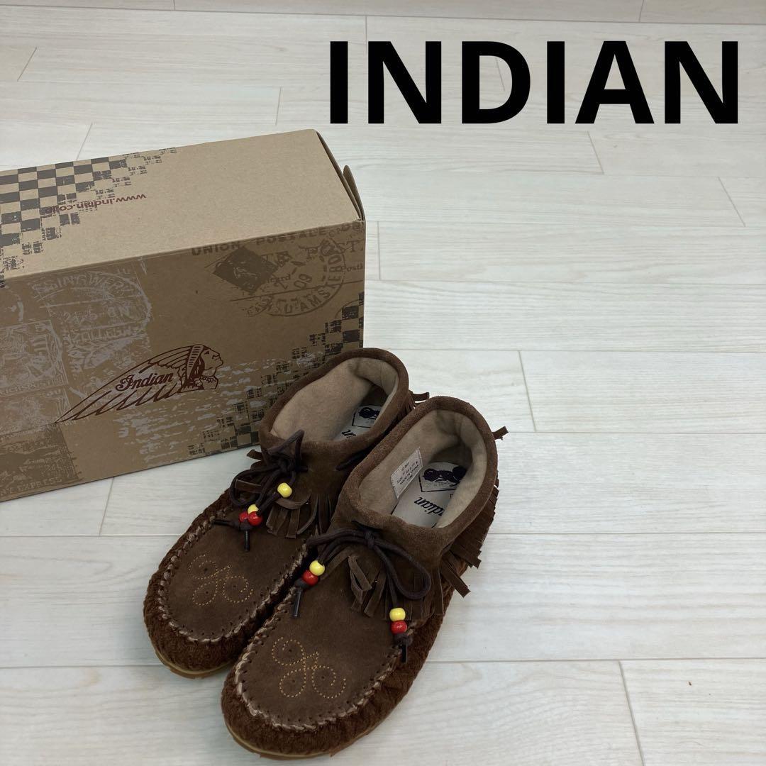 INDIAN インディアン フリンジショートブーツ モカシン W25995拍卖