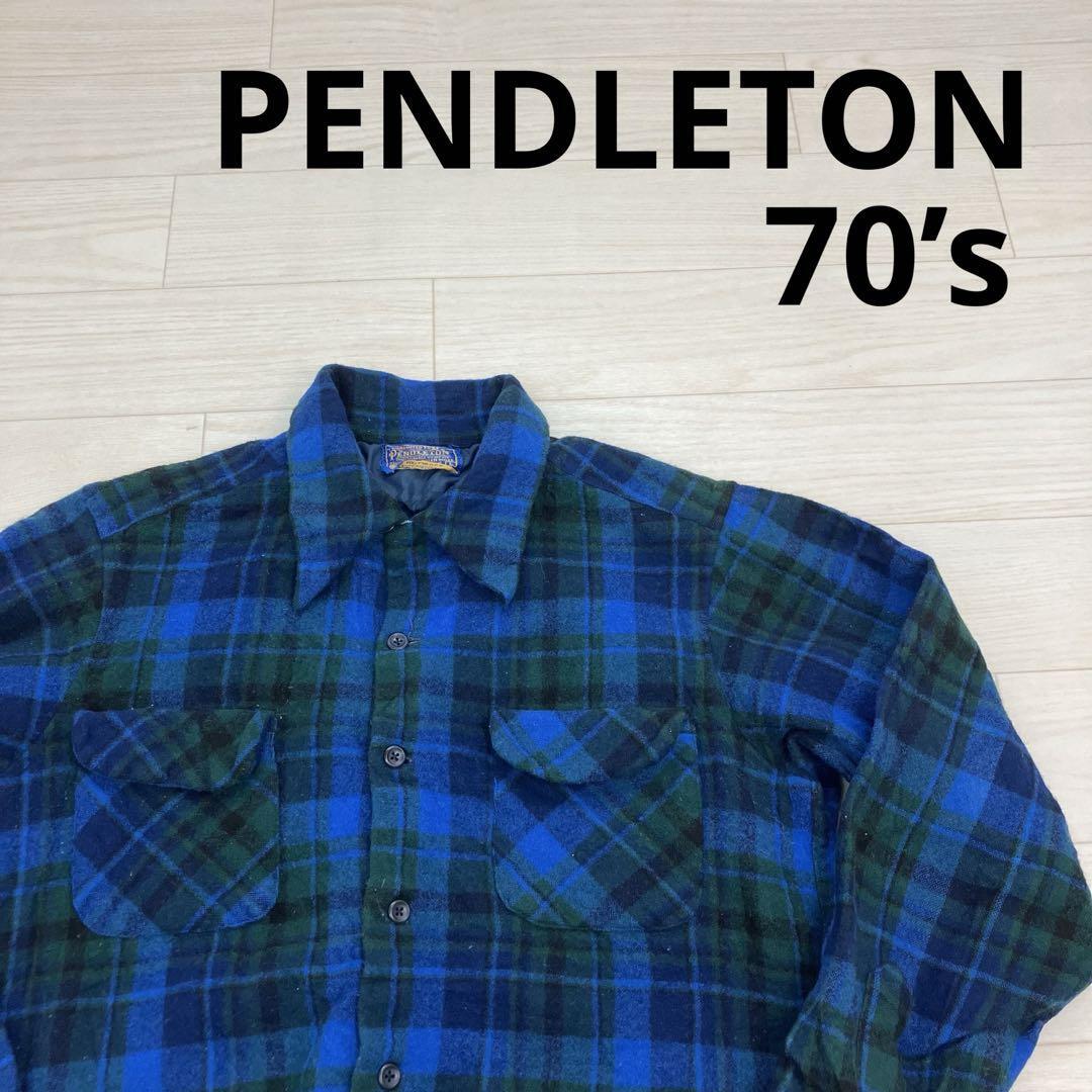 PENDLETON ペンドルトン 70’s ウールチェックシャツ USA製 W26083F拍卖