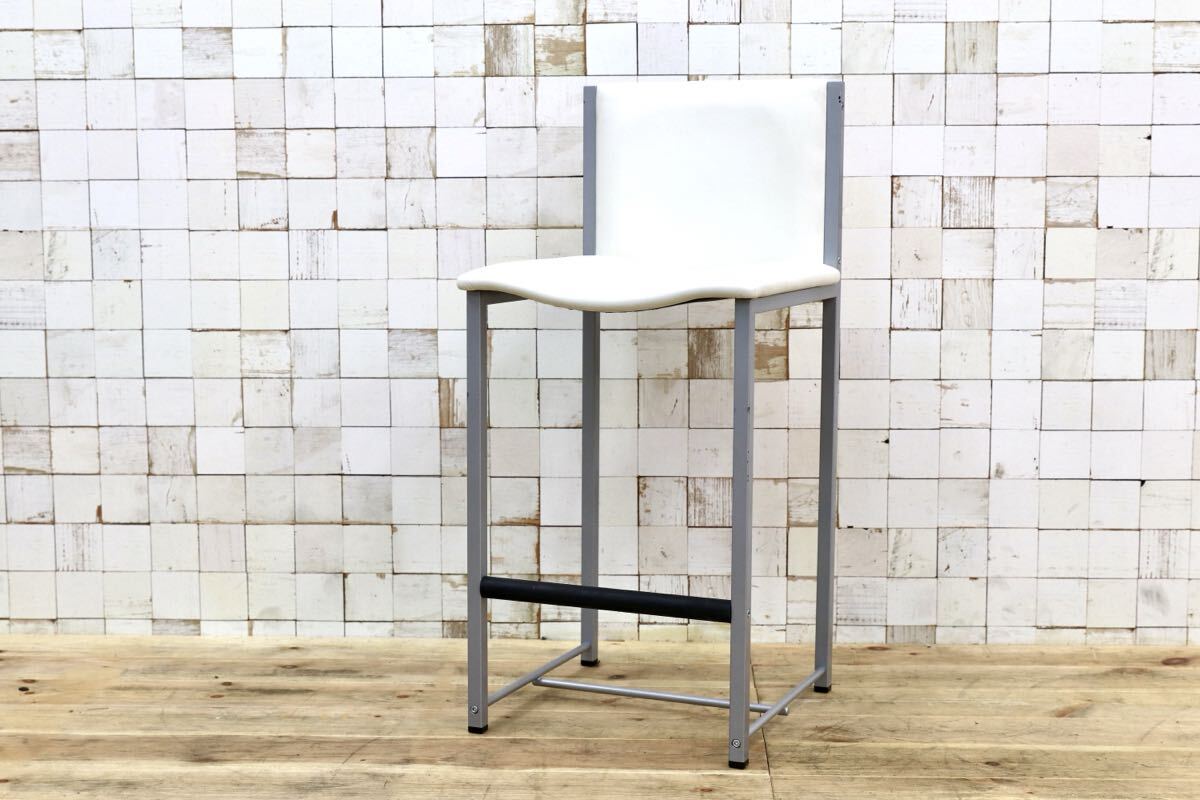 GMIO64B○cassina ixc / カッシーナイクスシー LIMA リマ レザー カウンターチェア ハイチェア 椅子 白 イタリアモダン 定価約13万拍卖