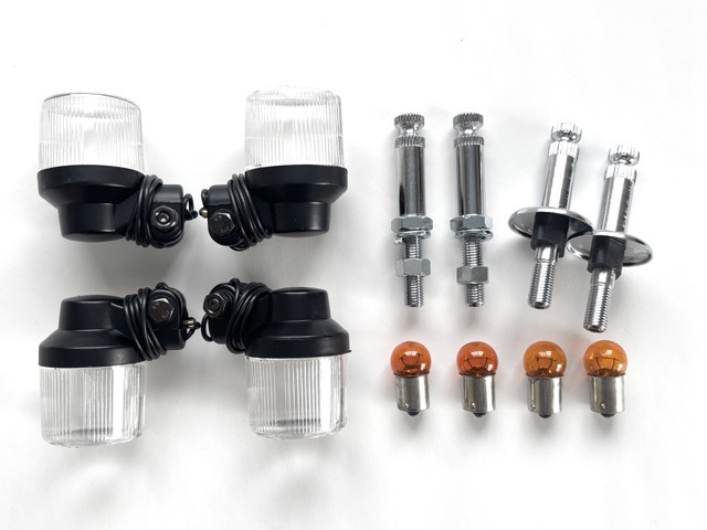 Z400FX Z1 Z2 CGC ヨーロピアン ウインカー セット 500型 B/W 汎用専用 丸型中 Z400J Z550FX Z750FX拍卖