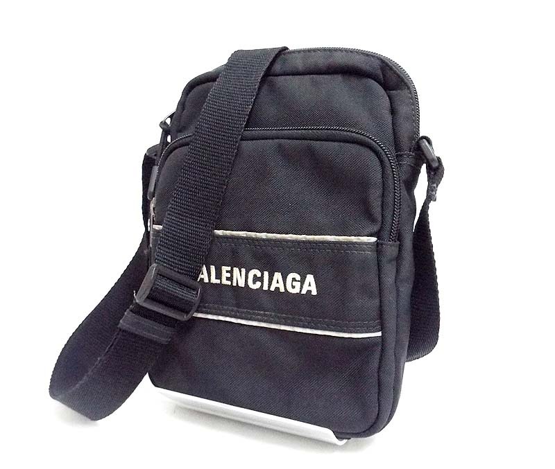良品 BALENCIAGA バレンシアガ スポーツ サスティナブル ナイロン ショルダーバッグ 63865 ブラック拍卖