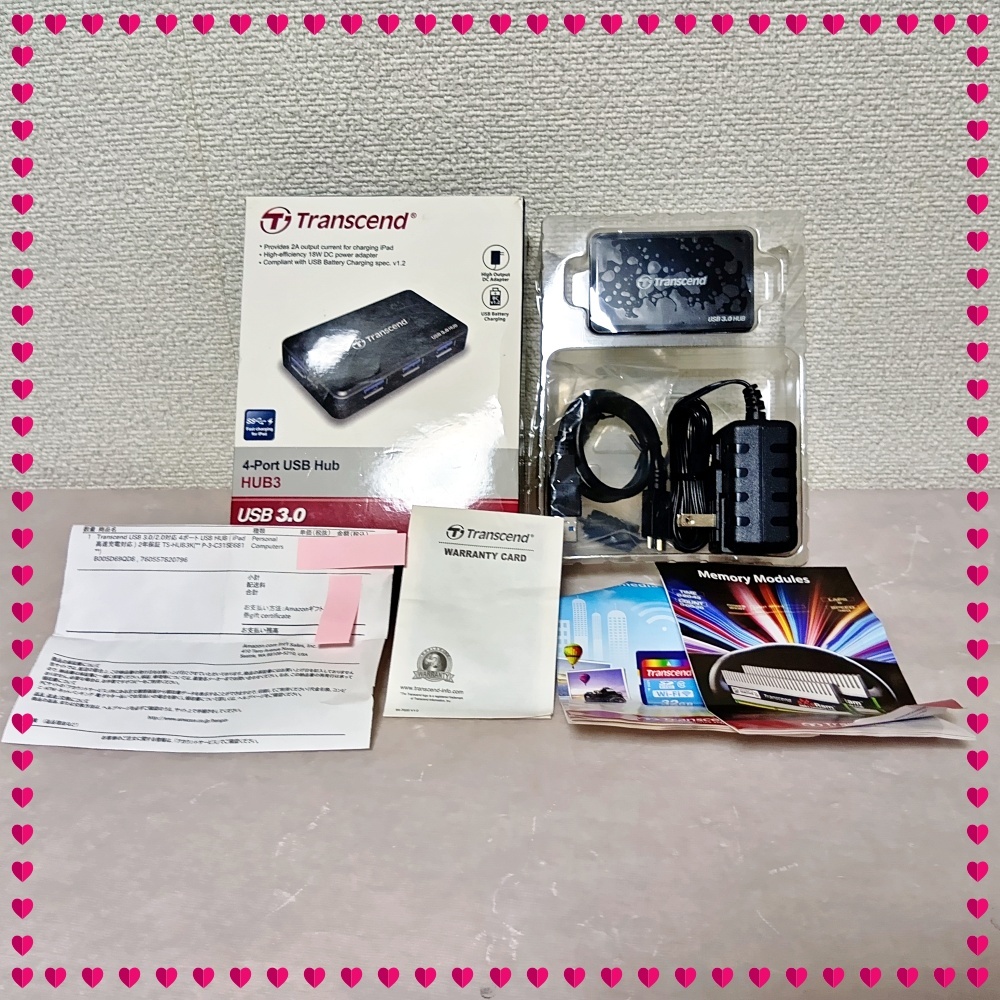 【未使用】Transcend USB 3.0/2.0対応 4ポート USB HUB iPad 高速充電対応 TS-HUB3K トランセンドジャパン拍卖