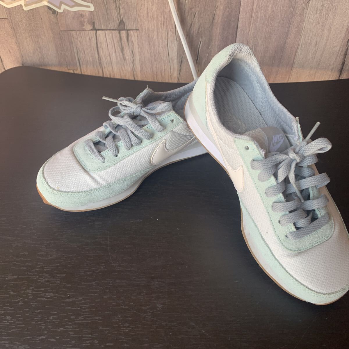 (FUG097) NIKE ナイキ スニーカー Elite Texile エリート テキスタイル グリーン ブルー ホワイト 24cm 586310-004 中古品拍卖