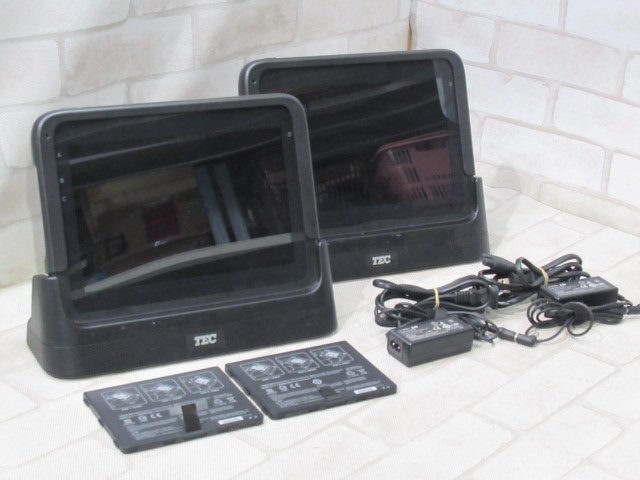 Ω 新LH 0197k 保証有 TEC【 TBL-200-01-R 】テック セルフオーダーシステム 2台セット タブレット端末 /AC /クレードル / バッテリー付拍卖