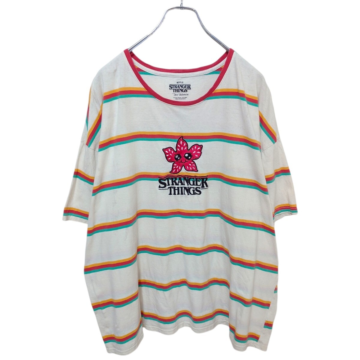 【STRANGER THINGS】デモゴルゴン刺繍 ボーダーTシャツA-3865拍卖