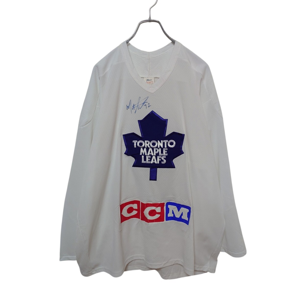 90s サイン入りトロントメープルリーフス ホッケー ゲームシャツ A-3884拍卖