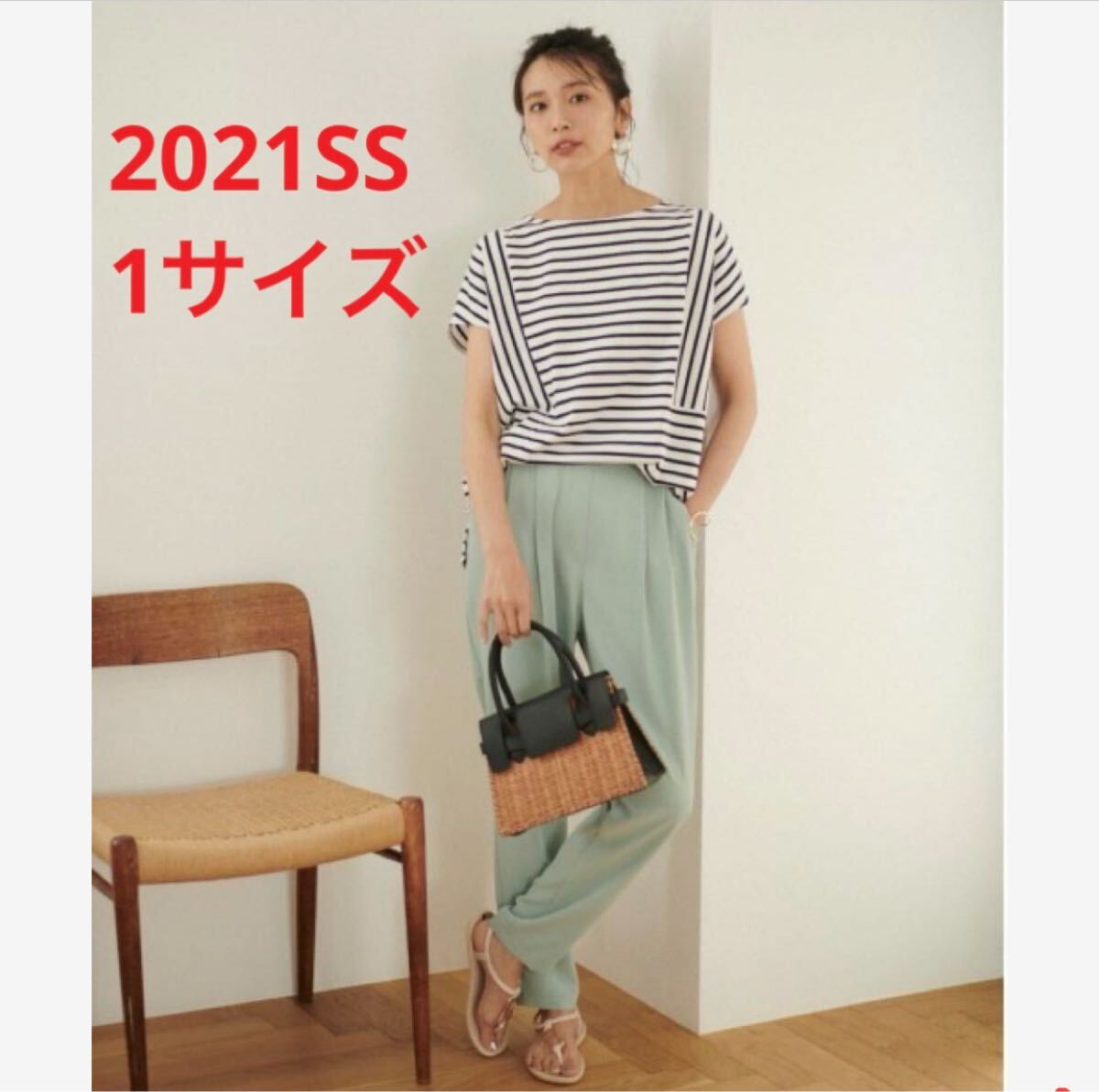未使用*BARNYARDSTORM ストレッチジョーゼットパンツ 上品ミント拍卖