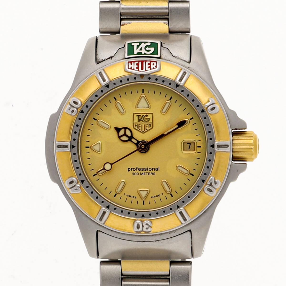 TAG HEUER タグホイヤー WF1421-0 プロフェッショナル200m ゴールドダイヤル GP/SS クオーツ レディース【130870】拍卖