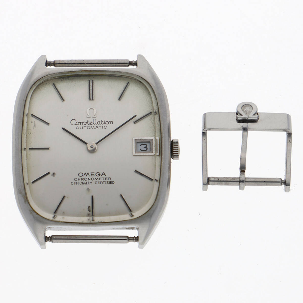 OMEGA オメガ コンステ ケース+尾錠のみ シルバーダイヤル SS 自動巻き メンズ【131808】拍卖