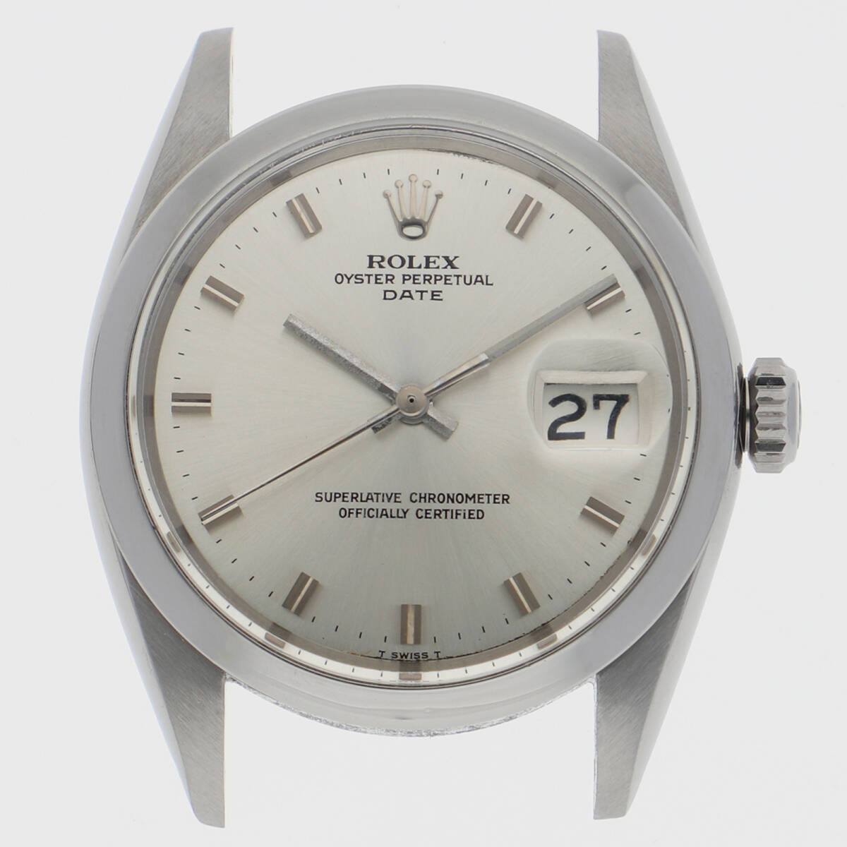 ROLEX ロレックス 1500 オイスターパーペチュアル デイト シルバーダイヤル SS 自動巻き メンズ【132303】拍卖