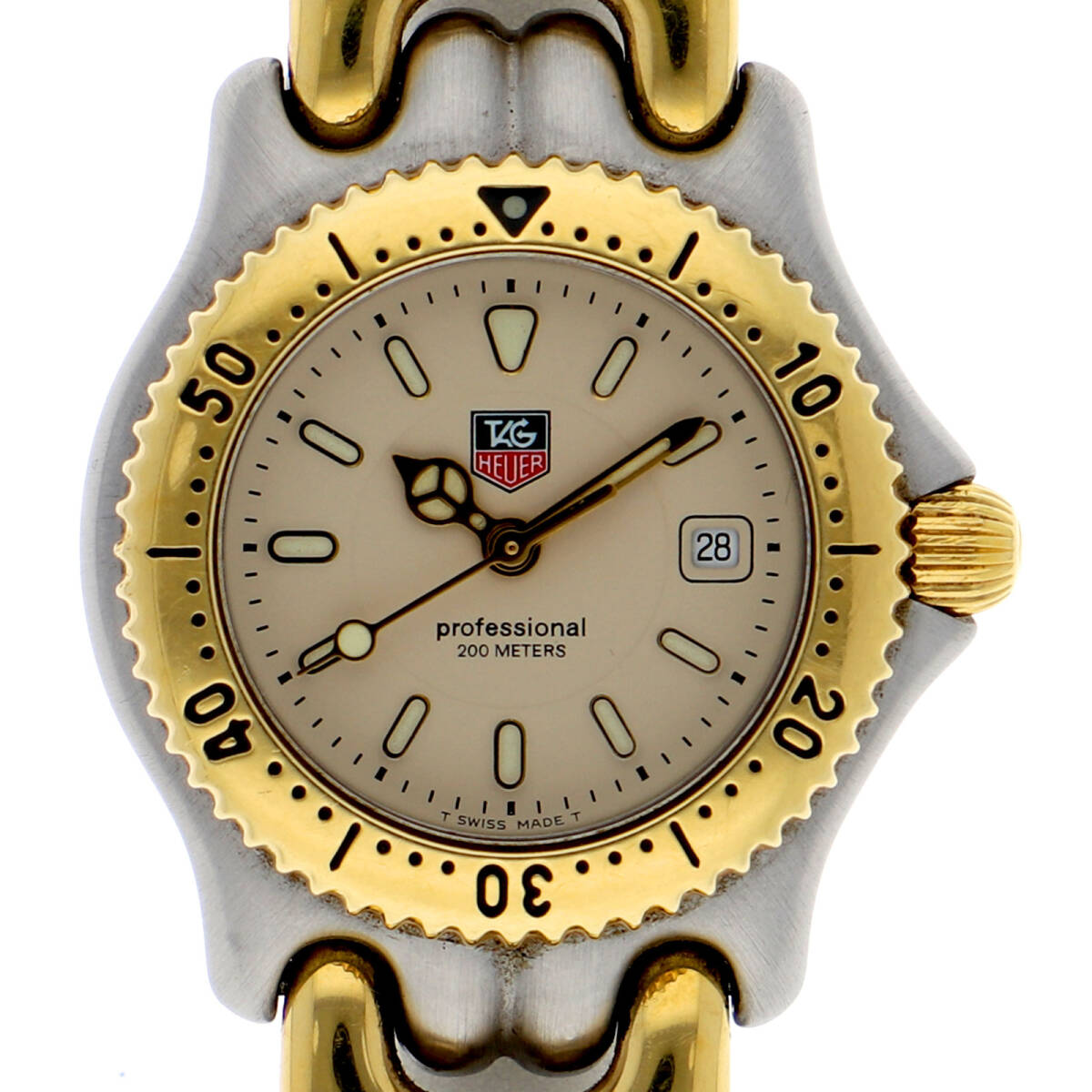 TAG HEUER タグホイヤー WG1321-0 セル プロフェッショナル アイボリーダイヤル SS/GP クオーツ レディース【128682】拍卖