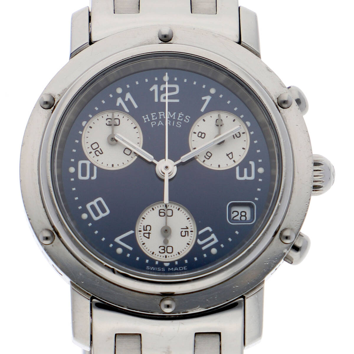 HERMES エルメス CL1.310 クリッパー ブルーダイヤル SS クオーツ レディース【125749】拍卖