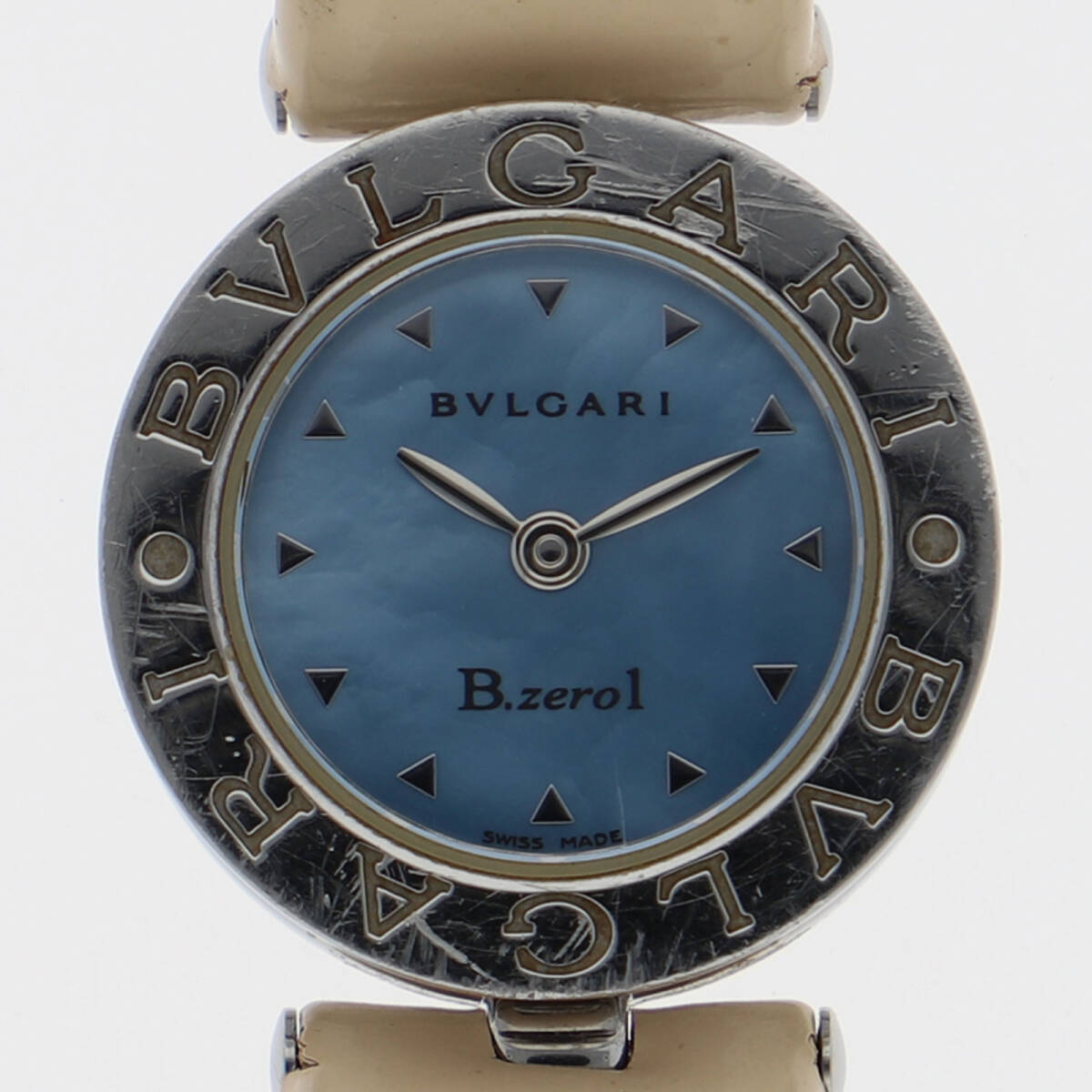 BVLGARI ブルガリ BZ22S B-ZERO1 ブルーシェルダイヤル SS/レザー クオーツ レディース【126121】拍卖