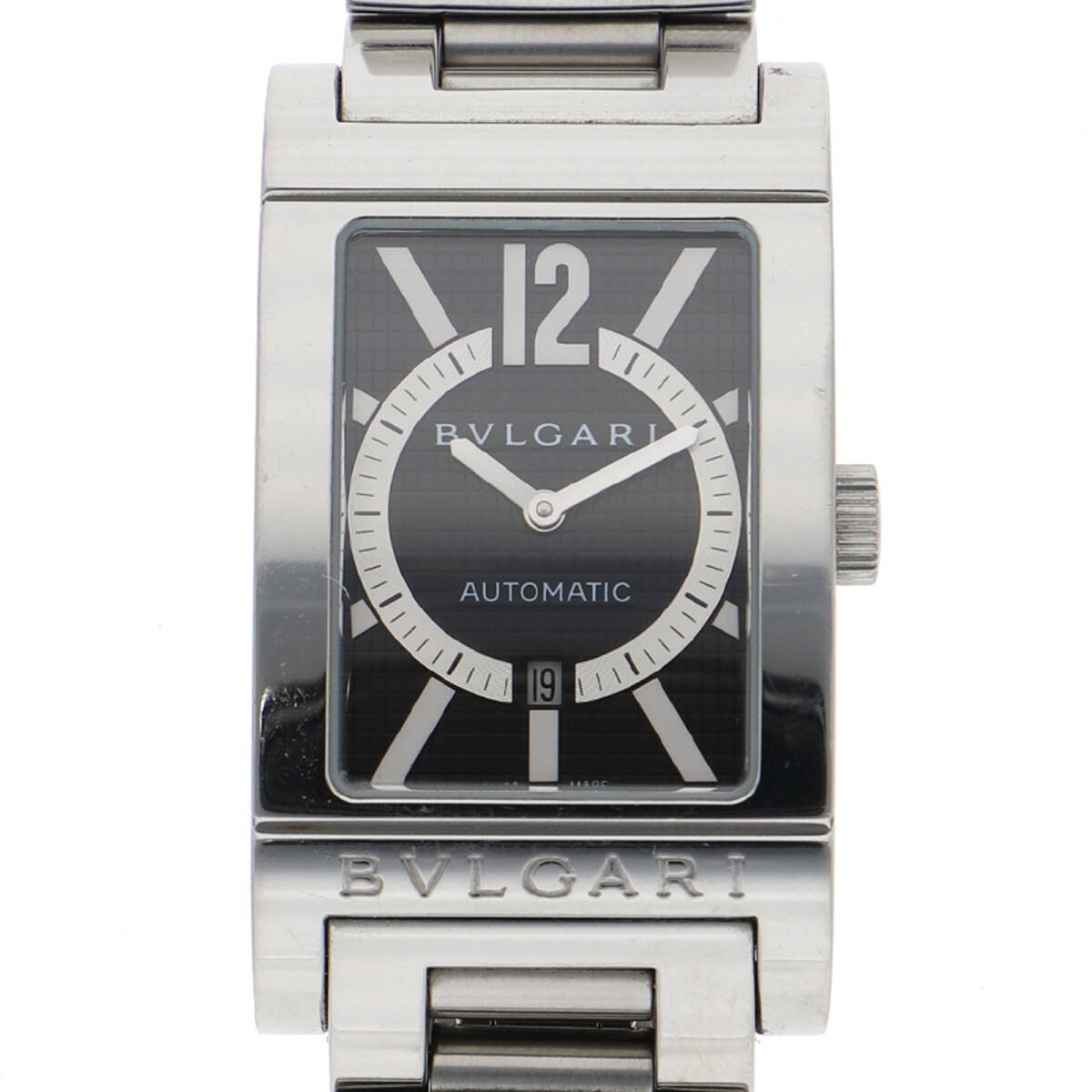 BVLGARI ブルガリ RT45S レッタンゴロ ブラックダイヤル SS 自動巻き メンズ【129894】拍卖