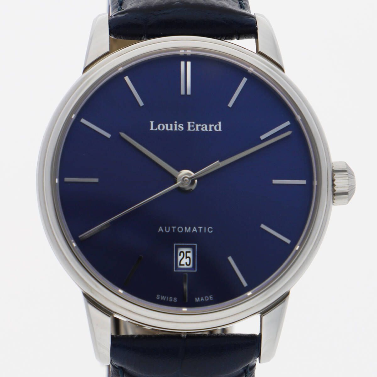 Louis Erard ルイ・エラール 266 ブルー ブルーダイヤル SS/レザー(クロコ) 自動巻き メンズ【132784】拍卖