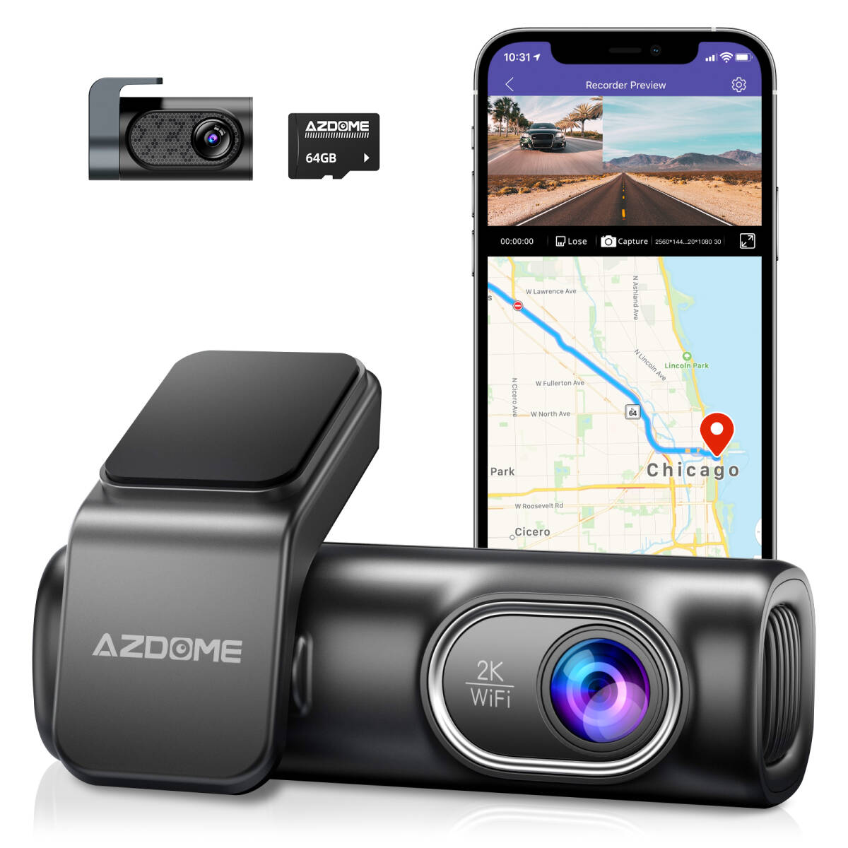 ドライブレコーダー 前後カメラ 2K WiFi リアカメラ 360° 駐車監視 小型 Gセンサー SDカード付属 ドラレコ 新品 未使用拍卖