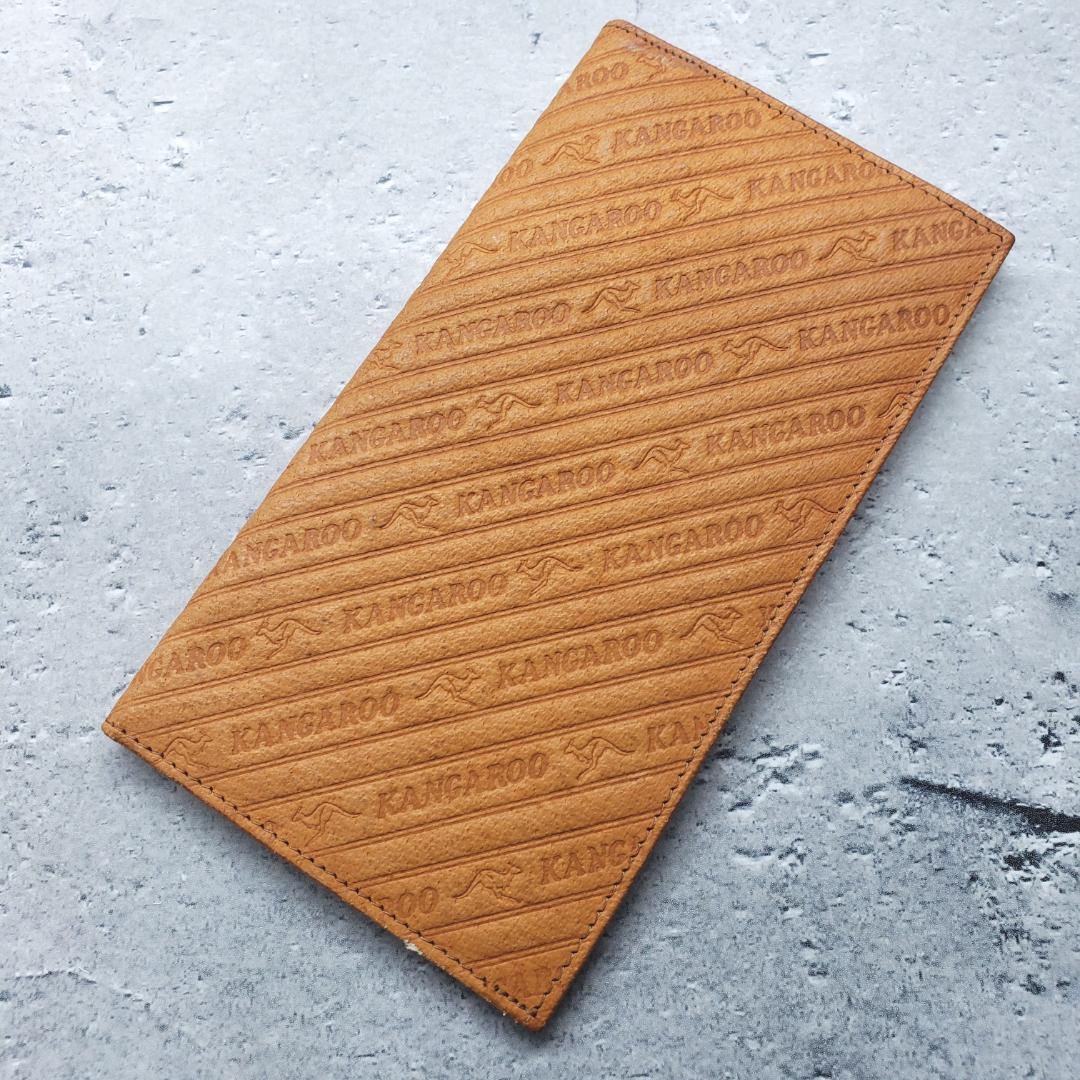 美品 展示品 KANGAROO カンガルー皮 ブラウン長財布 レザー拍卖