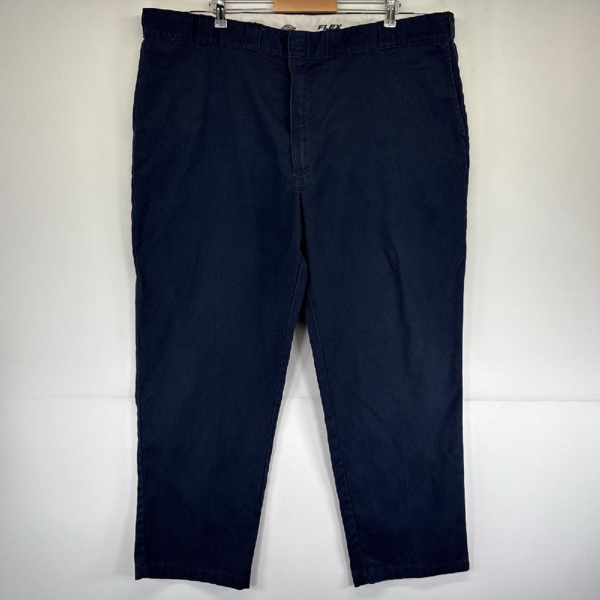 古着 ディッキーズ Dickies ワークパンツ 874 チノパン 大きいサイズ ワンポイントロゴ 長ズボン w48 L32 ネイビー メンズ拍卖