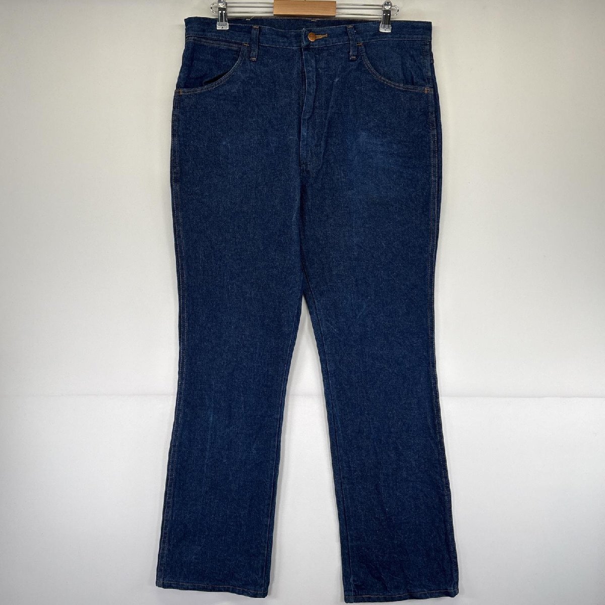 古着 ラングラー Wrangler デニムパンツ ジーンズ ジーパン 5ポケット 長ズボン ジップ ブーツカット フレア w38 L34 ブルー メンズ拍卖